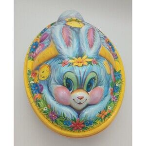 Ullman  Easter Bunny Rabbit Candy Container 3D Easter Basket Lid Plastic Box